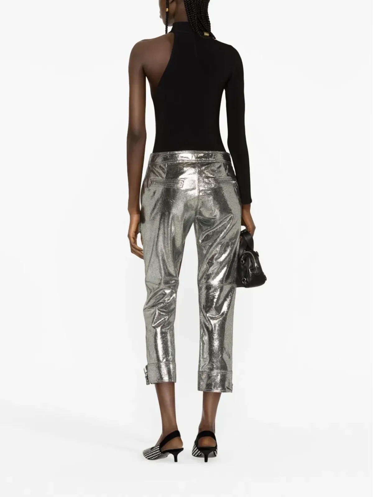 ISABEL MARANT Ciane メタリック クロップドパンツ - 画像4