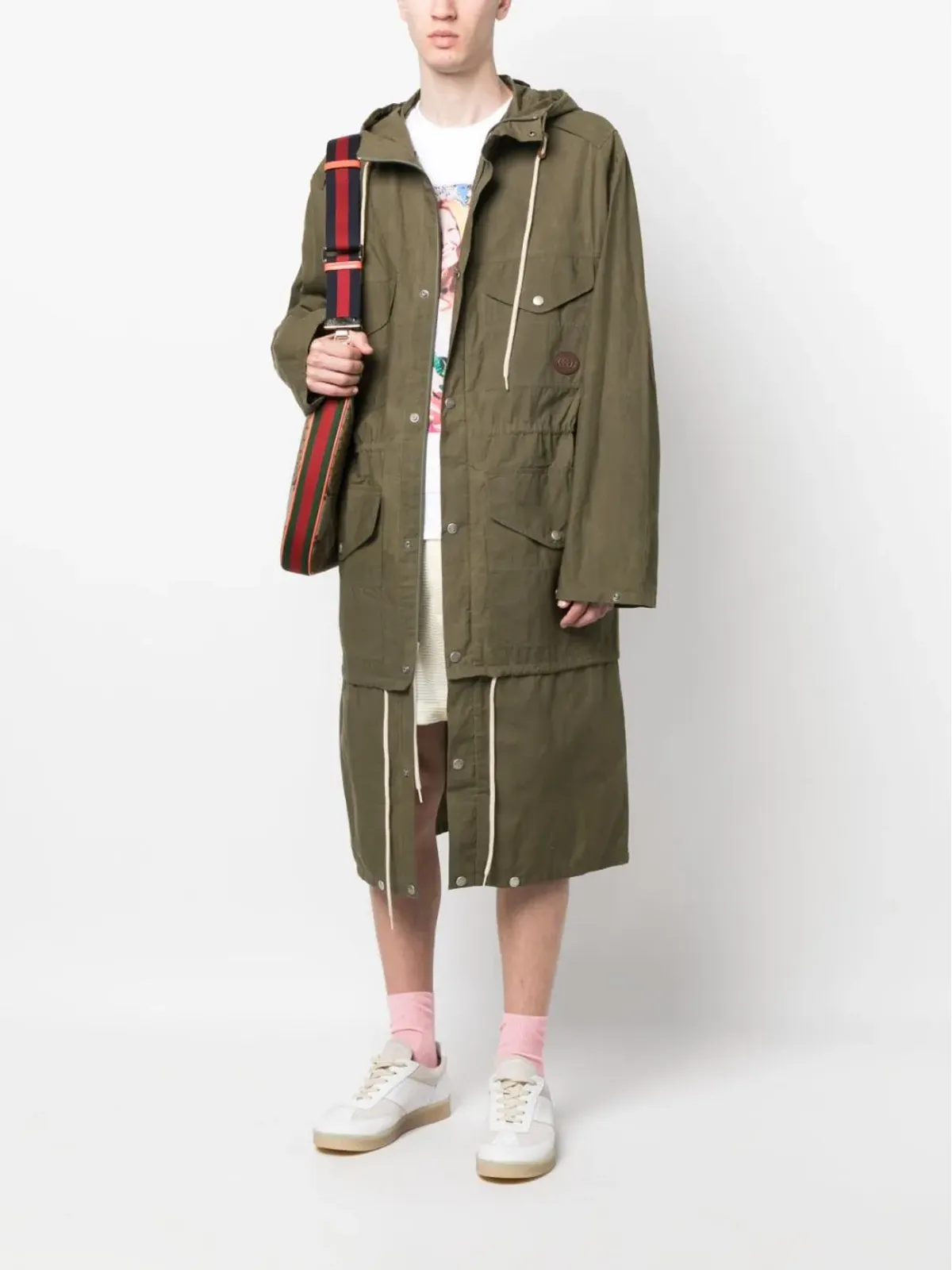 Gucci ワックス加工フード付きパーカー - 画像2