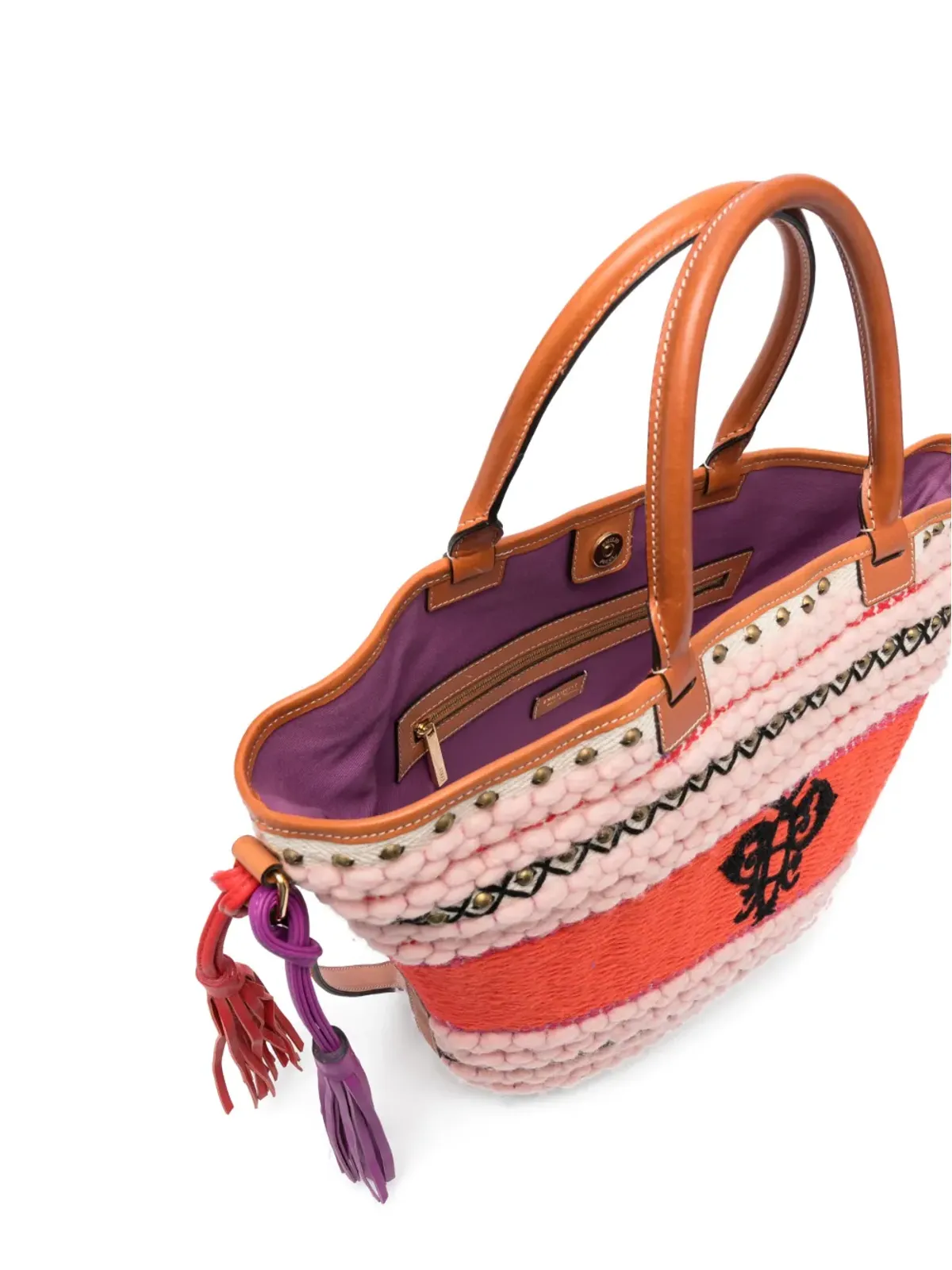 PUCCI エンブロイダード ロゴ ストライプ トートバッグ - 画像5