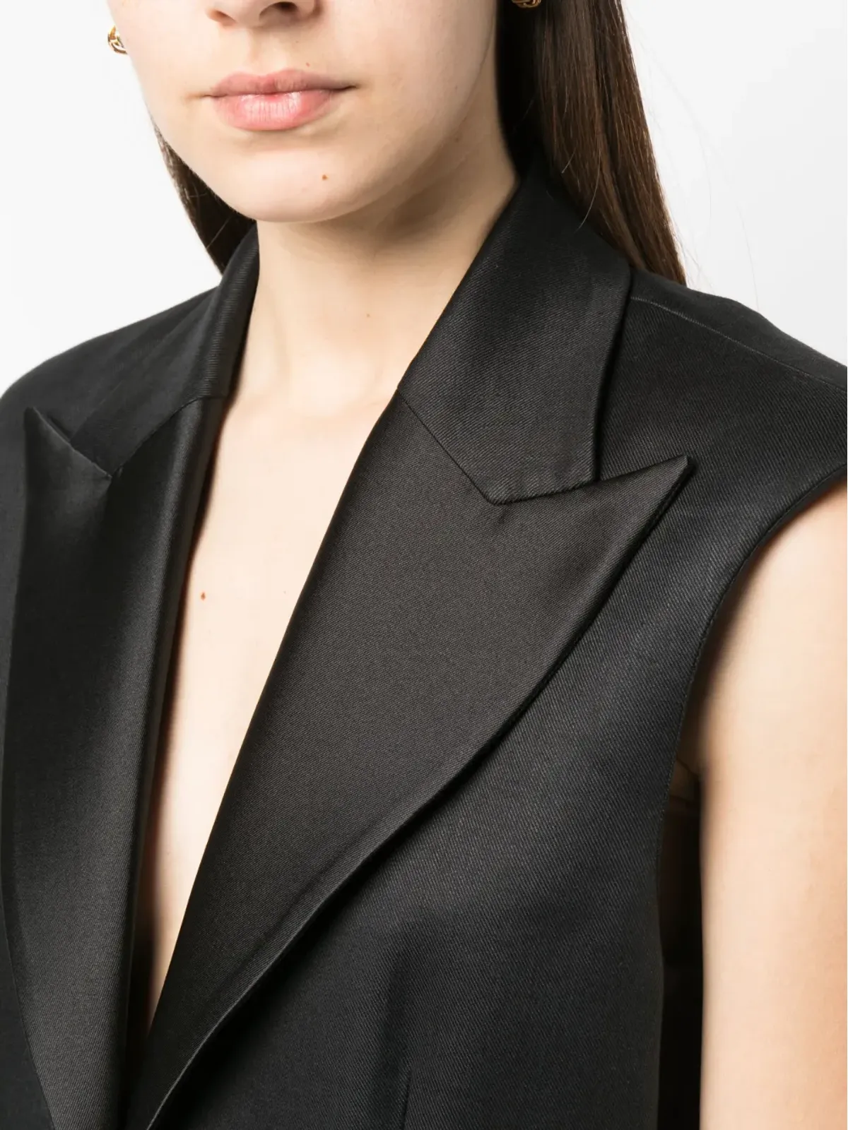 OMBRA MILANO シングルブレスト ロング ウエストコート - 画像5