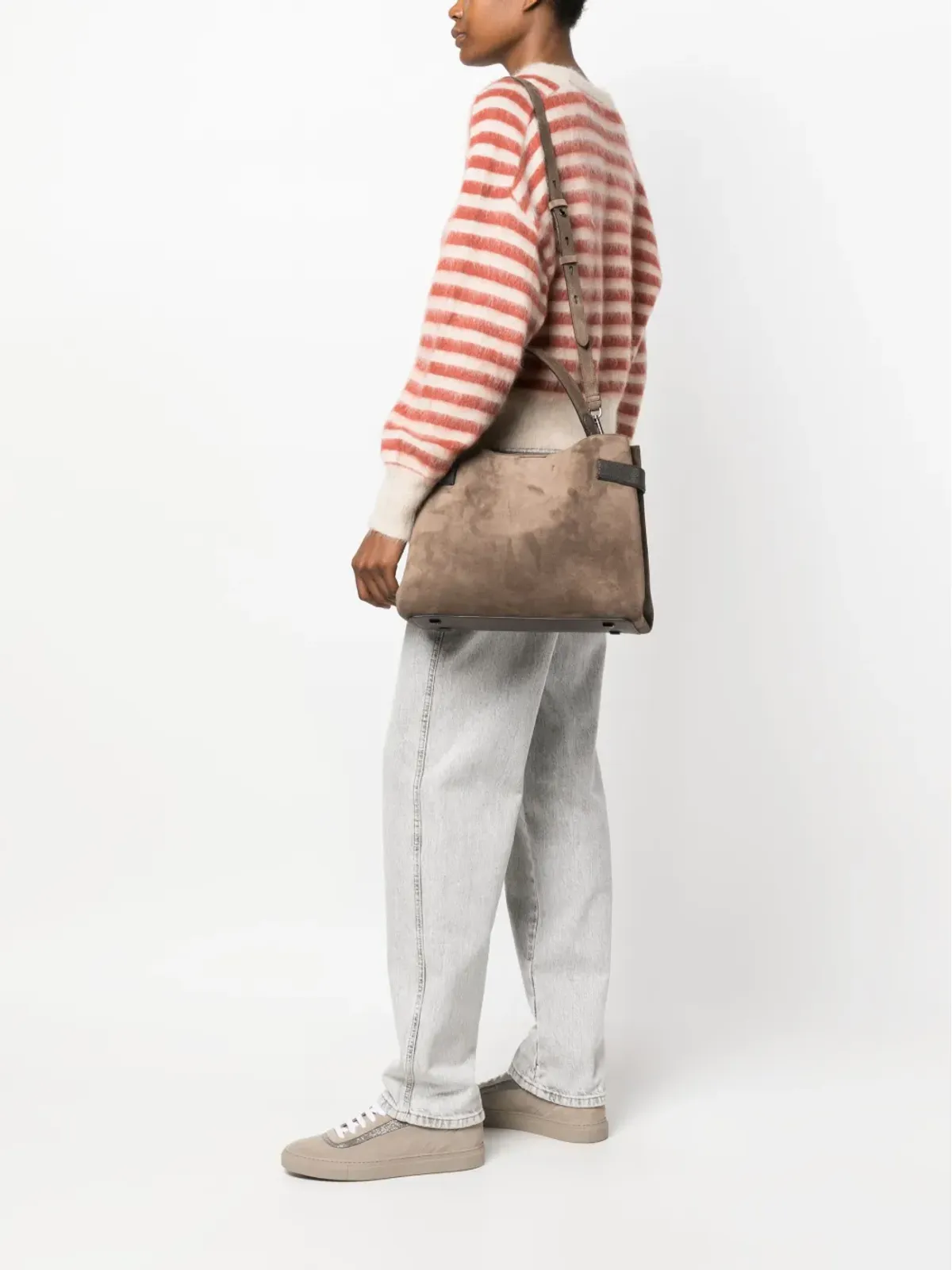 Brunello Cucinelli スエード トートバッグ ブラウン - 画像2