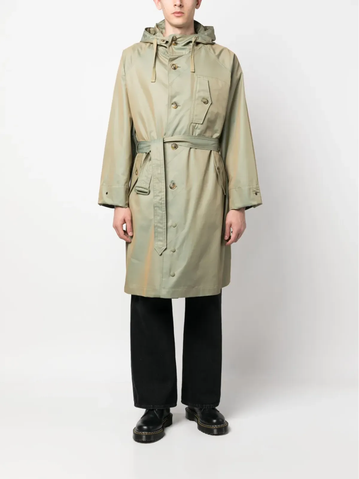 Baracuta メタリックフィニッシュ トレンチコート グリーン - 画像2