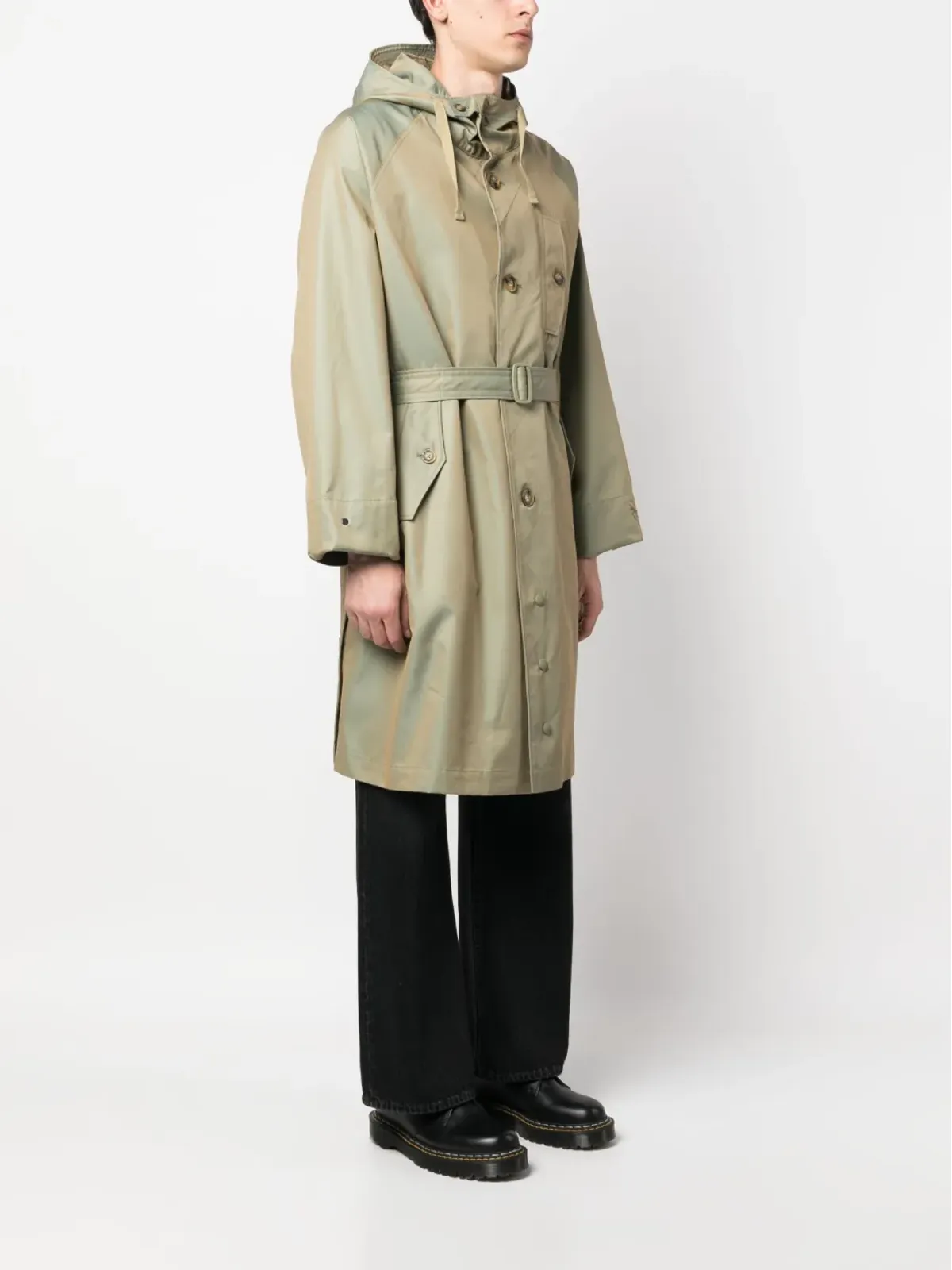 Baracuta メタリックフィニッシュ トレンチコート グリーン - 画像3