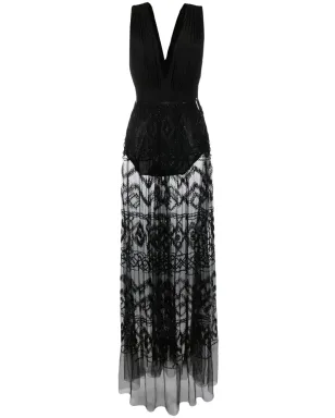 Elisabetta Franchi Vネック ビーズ付き マキシドレス - サムネイル1