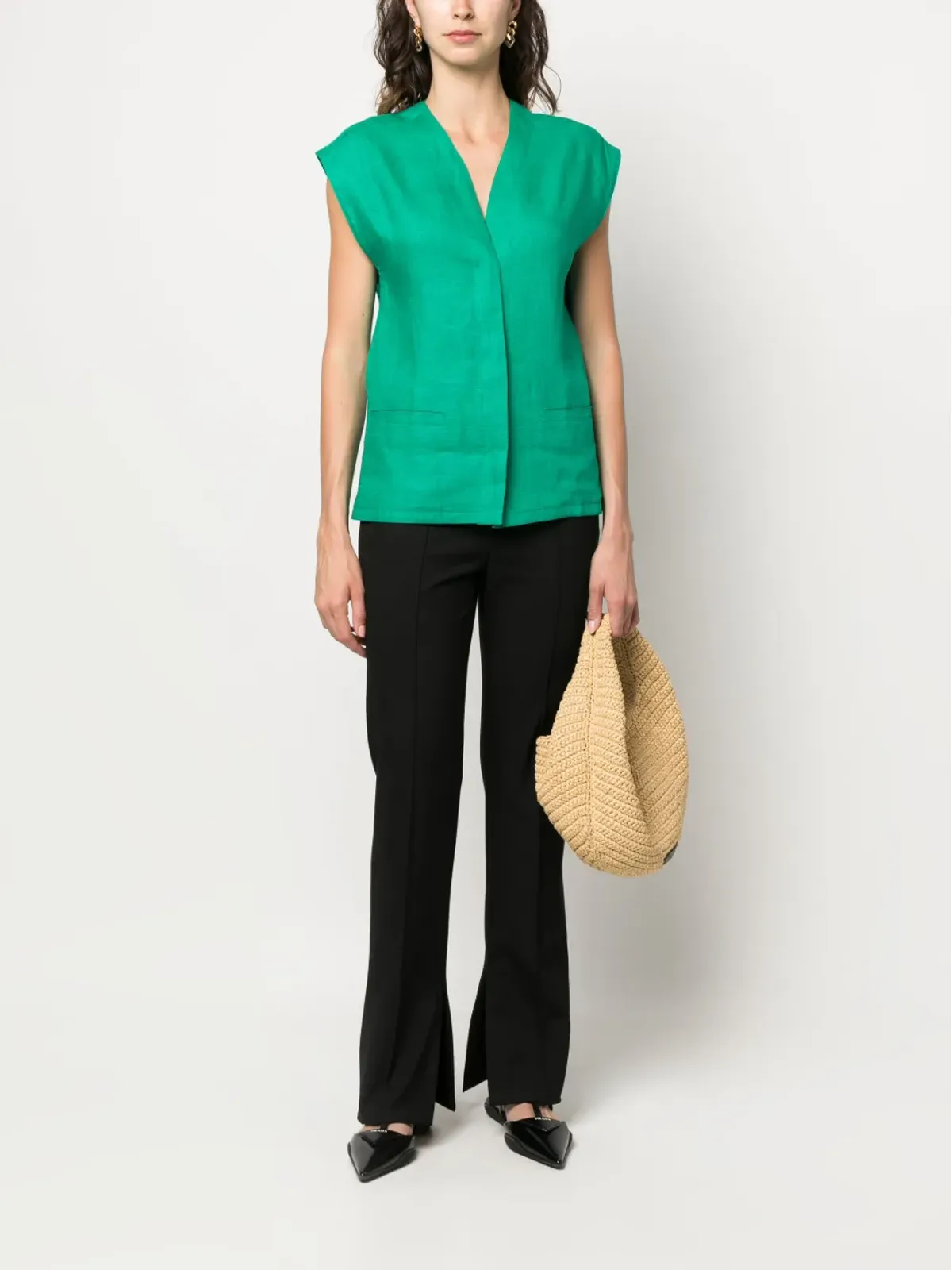 Versace Pre-Owned 1970s V-neck vest - Green - 画像2