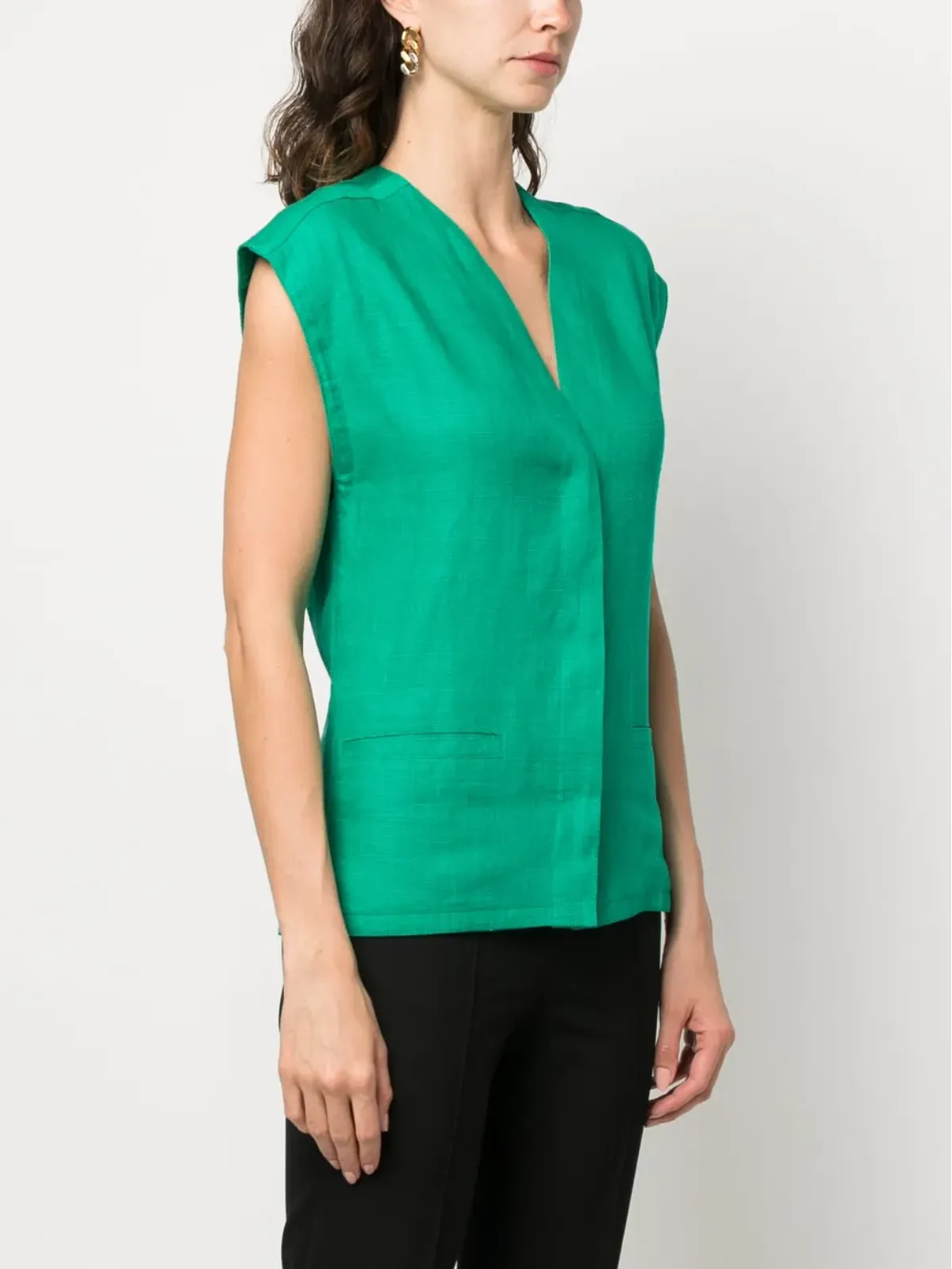 Versace Pre-Owned 1970s V-neck vest - Green - 画像3