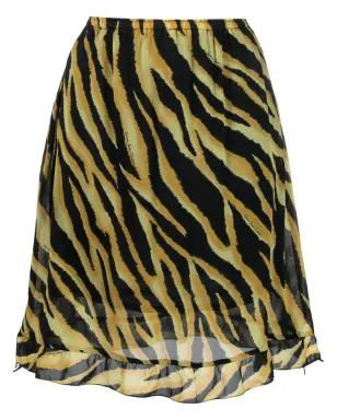 Versace Pre-Owned 2000s tiger stripe-print skirt - Black - サムネイル1
