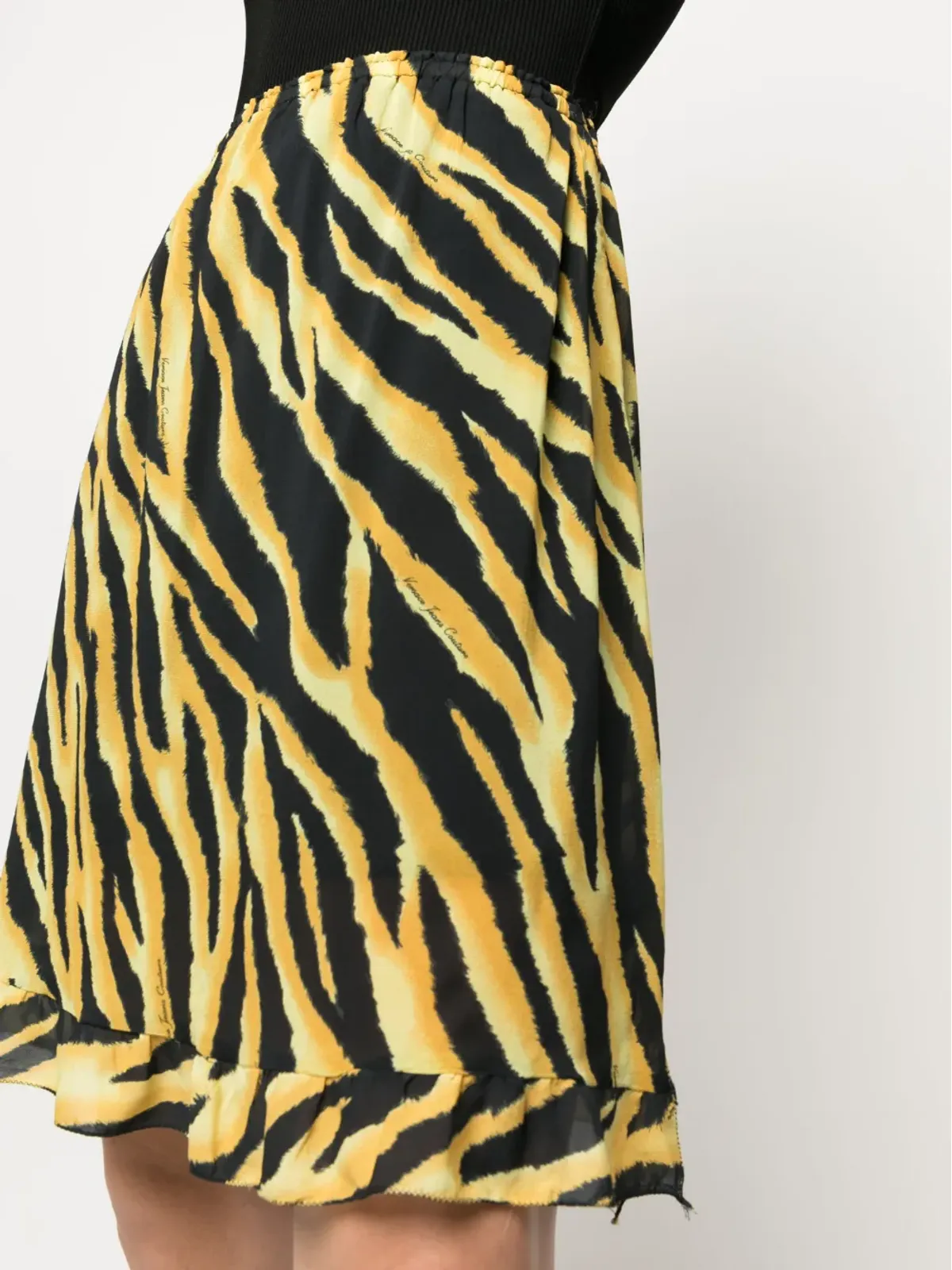 Versace Pre-Owned 2000s tiger stripe-print skirt - Black - 画像5