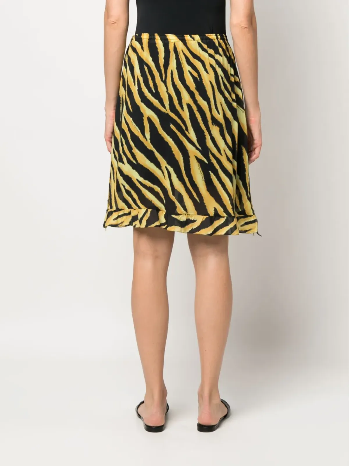 Versace Pre-Owned 2000s tiger stripe-print skirt - Black - 画像4