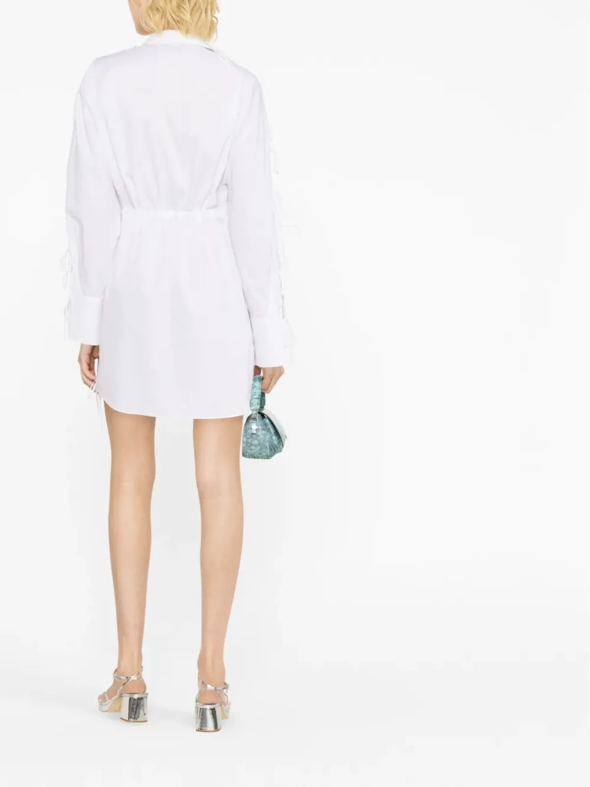 MSGM ボウ付きコットンシャツドレス - 画像3