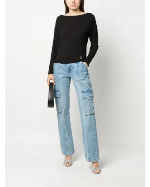 Patrizia Pepe セミシアー長袖スウェットシャツ - ブラック - サムネイル2