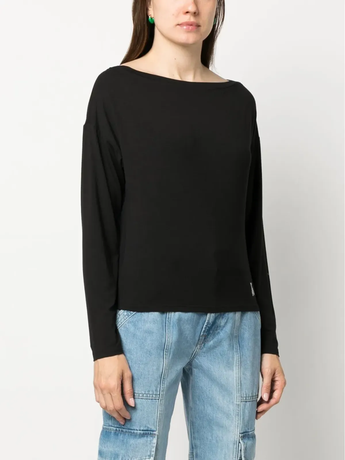 Patrizia Pepe セミシアー長袖スウェットシャツ - ブラック - 画像3