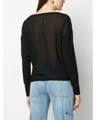 Patrizia Pepe セミシアー長袖スウェットシャツ - ブラック - サムネイル4