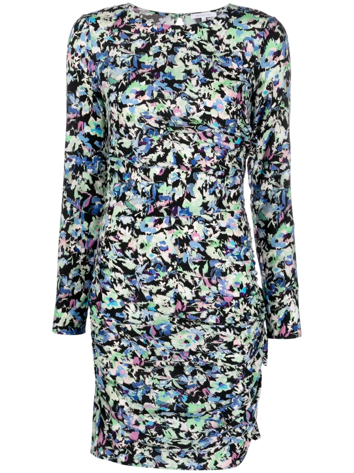 Patrizia Pepe floral-print ruched dress - Blue - 画像1