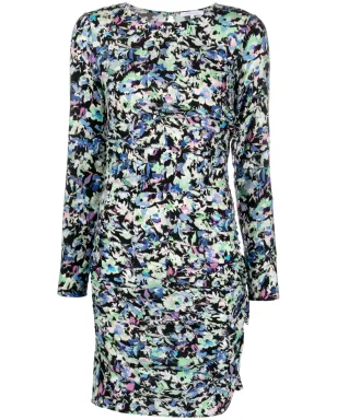 Patrizia Pepe floral-print ruched dress - Blue - サムネイル1