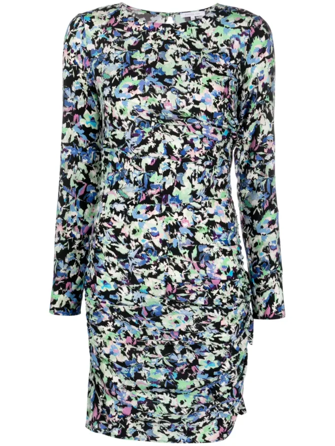 Patrizia Pepe Patrizia Pepe floral-print ruched dress - Blueの商品画像