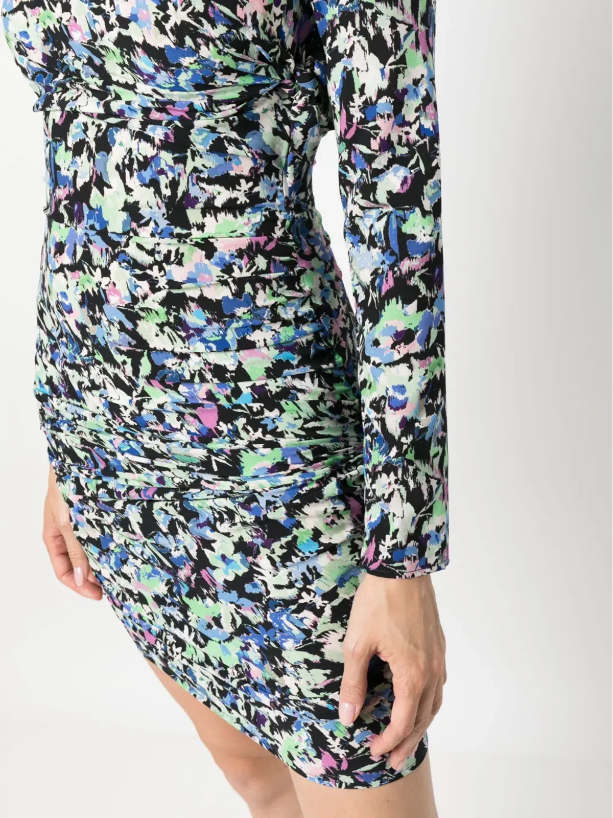 Patrizia Pepe floral-print ruched dress - Blue - 画像5