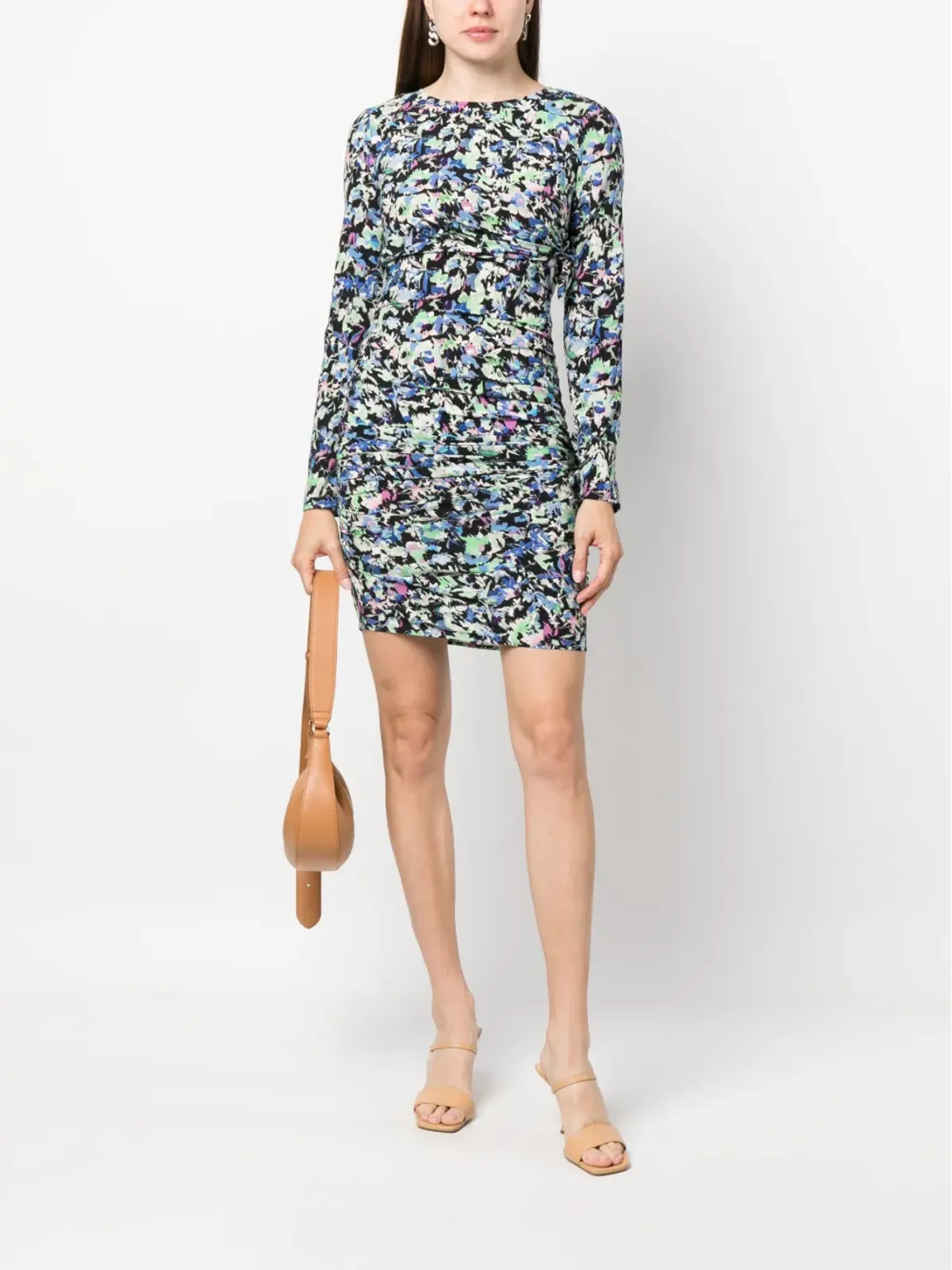 Patrizia Pepe floral-print ruched dress - Blue - 画像2