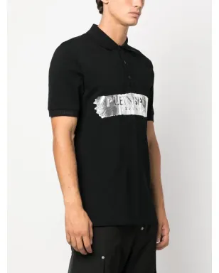 Plein Sport SS Silver Brush コットンポロシャツ ブラック - サムネイル3