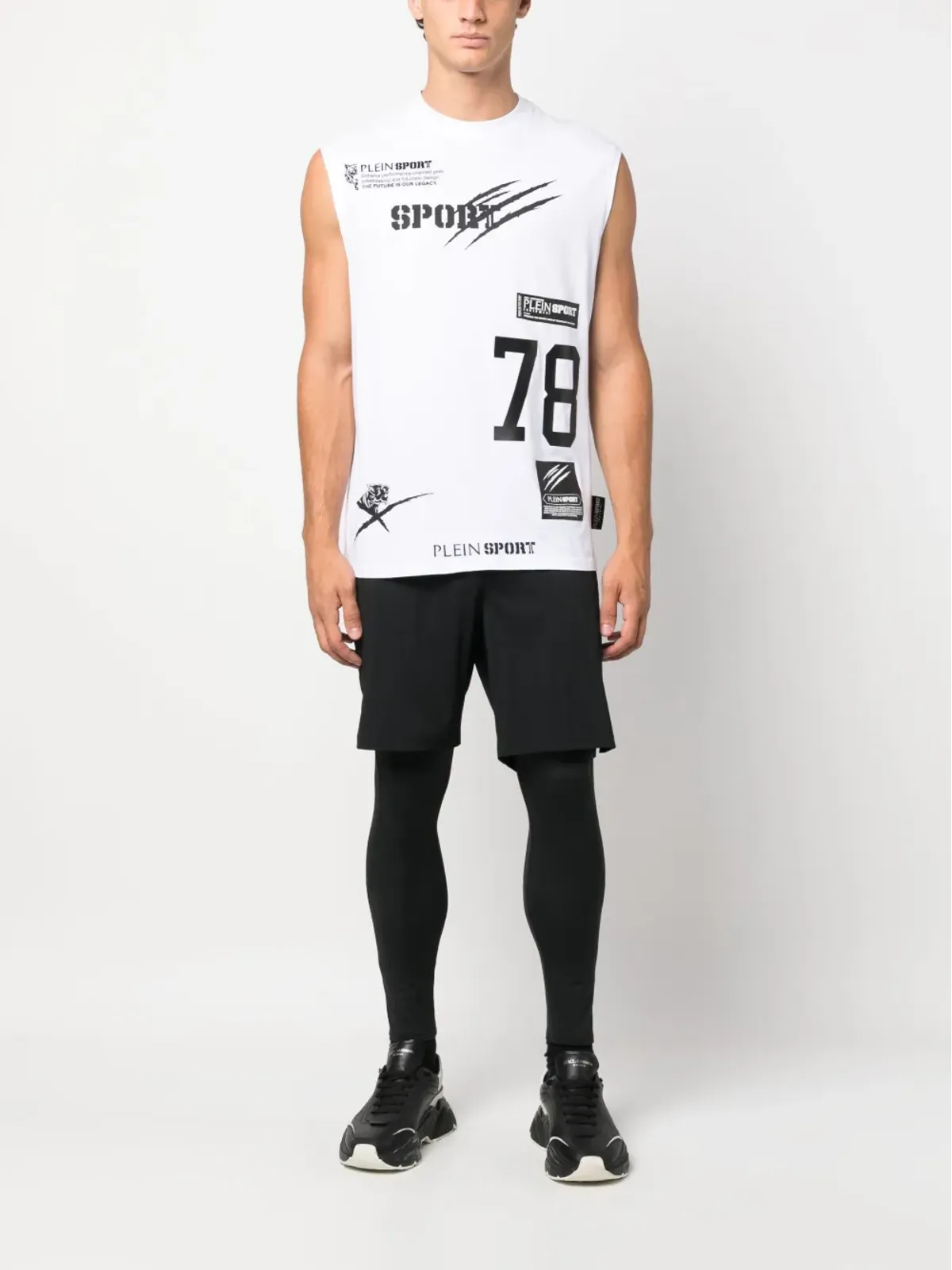 Plein Sport マルチロゴ コットン タンクトップ - ホワイト - 画像2