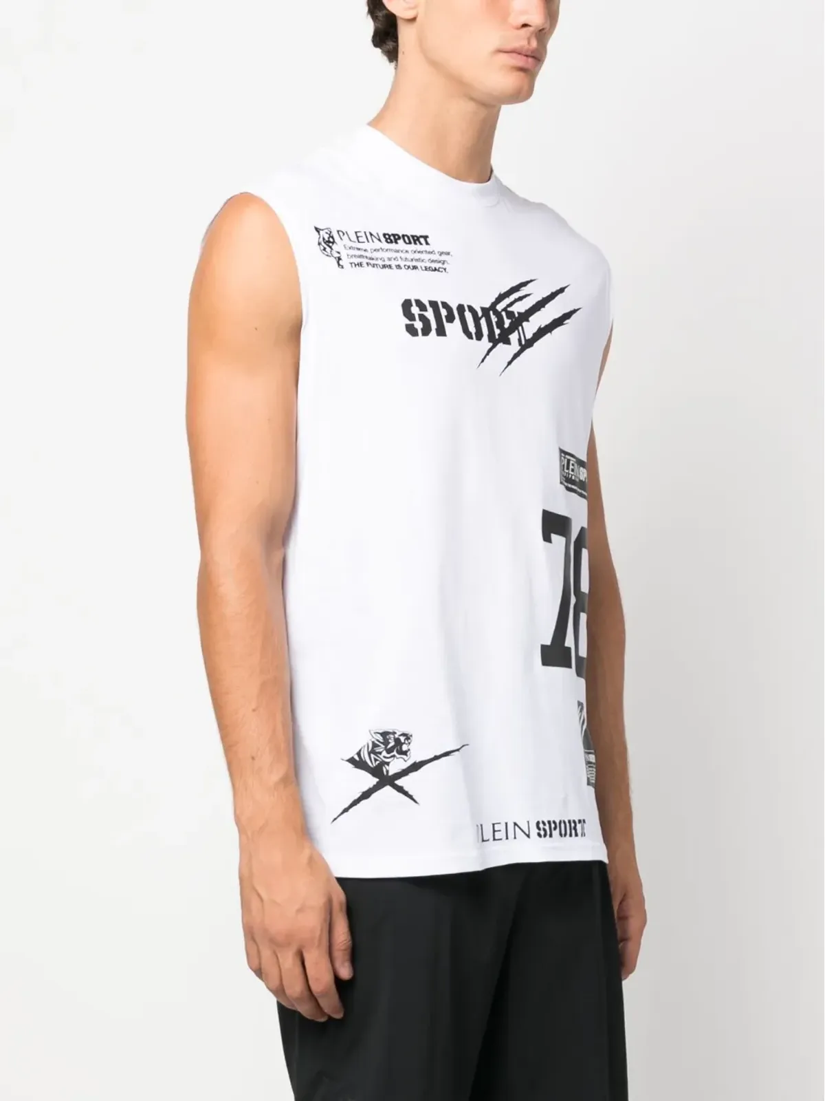Plein Sport マルチロゴ コットン タンクトップ - ホワイト - 画像3
