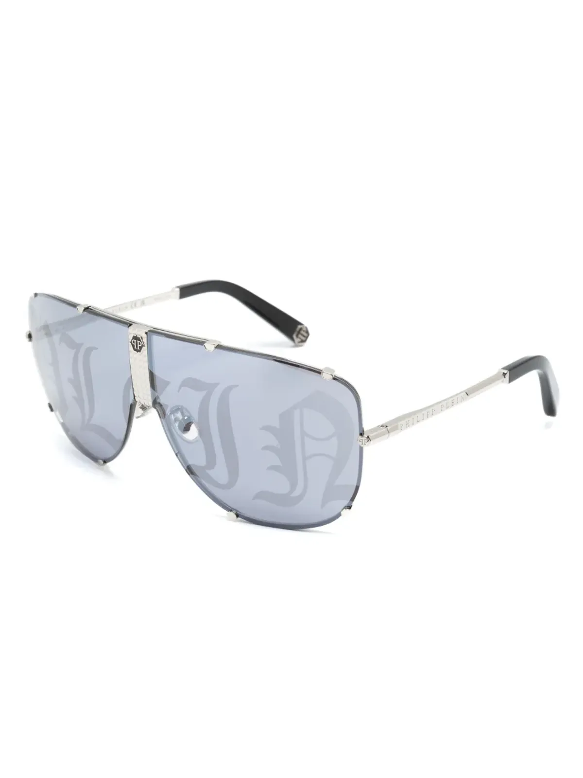 Philipp Plein Eyewear ロゴプリント シールドフレーム サングラス - 画像2