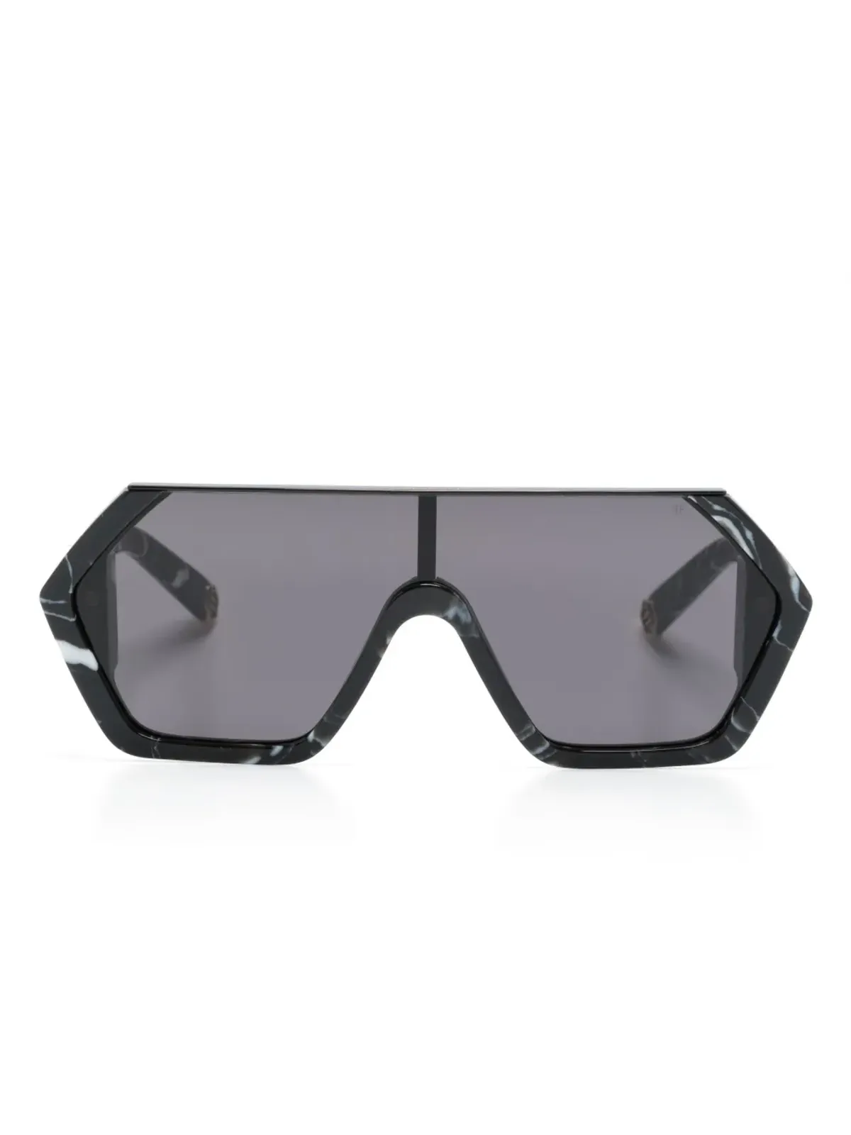 Philipp Plein Eyewear マーブル柄オーバーサイズフレーム サングラス - 画像1
