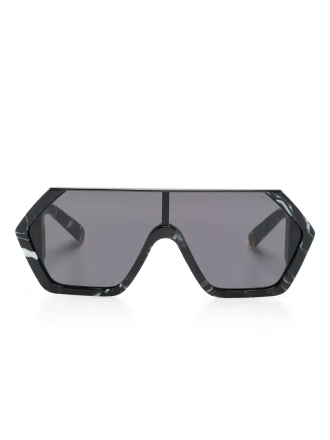 Philipp Plein Eyewear Philipp Plein Eyewear マーブル柄オーバーサイズフレーム サングラスの商品画像