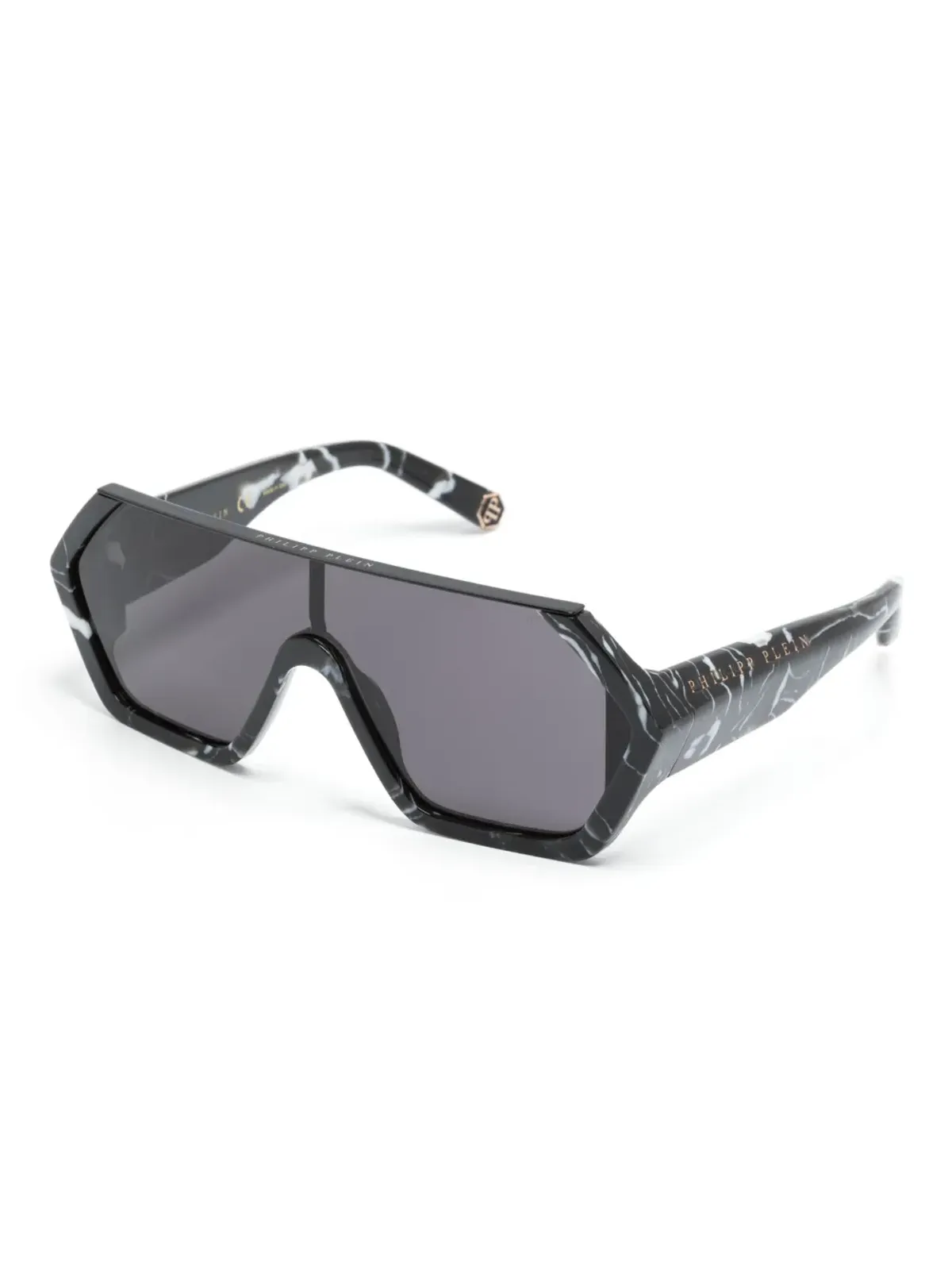 Philipp Plein Eyewear マーブル柄オーバーサイズフレーム サングラス - 画像2