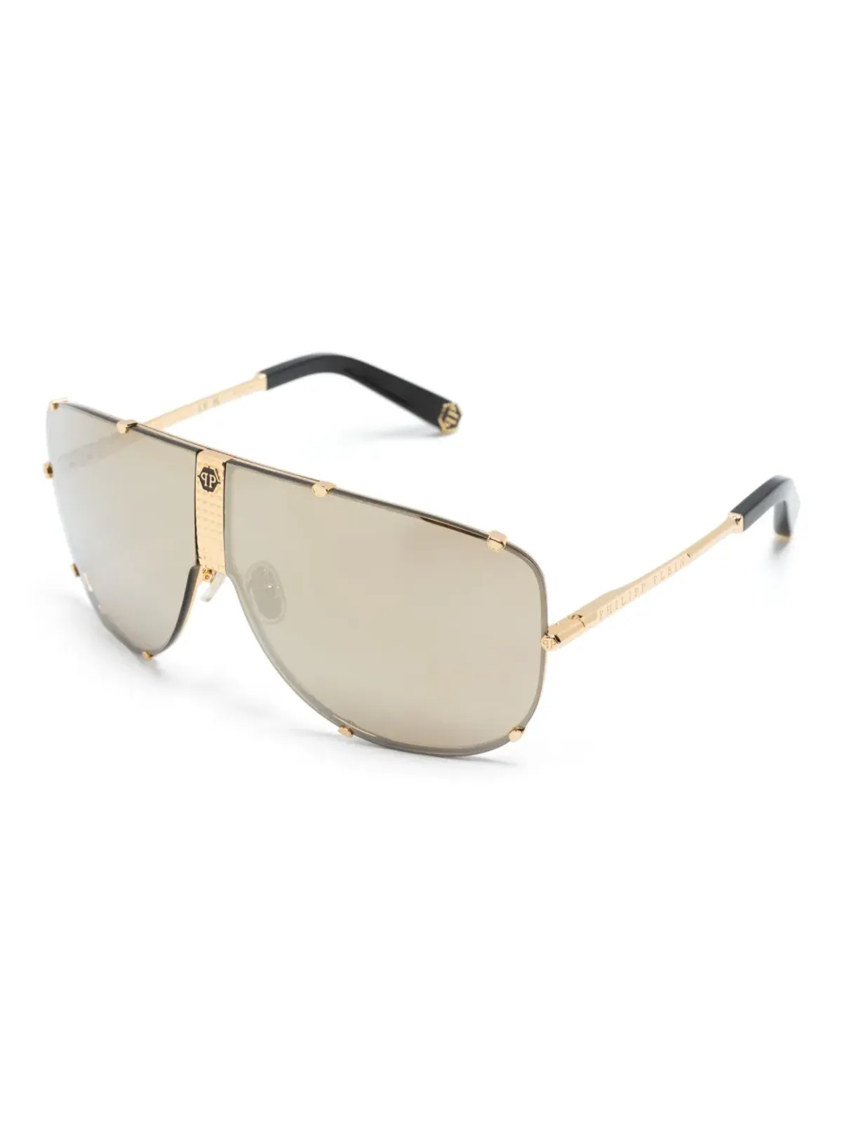 Philipp Plein Eyewear ロゴプレート付きシールドフレーム サングラス - Gold - 画像2
