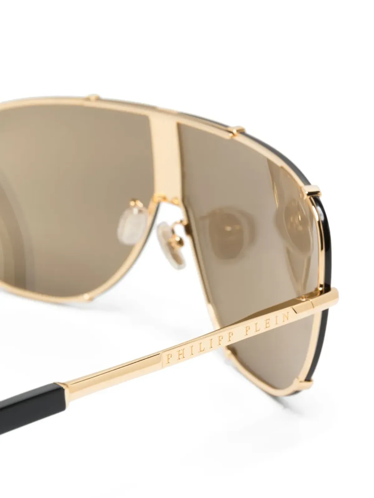 Philipp Plein Eyewear ロゴプレート付きシールドフレーム サングラス - Gold - 画像3