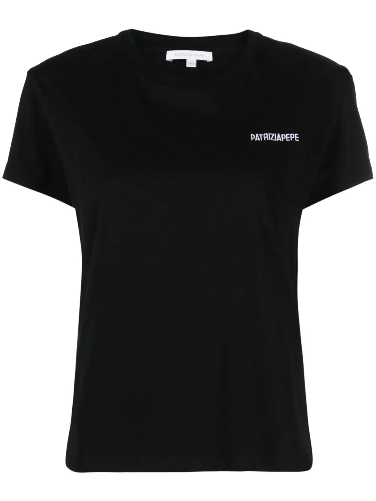 Patrizia Pepe ロゴプリント オーガニックコットン Tシャツ - ブラック - 画像1