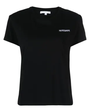 Patrizia Pepe ロゴプリント オーガニックコットン Tシャツ - ブラック - サムネイル1