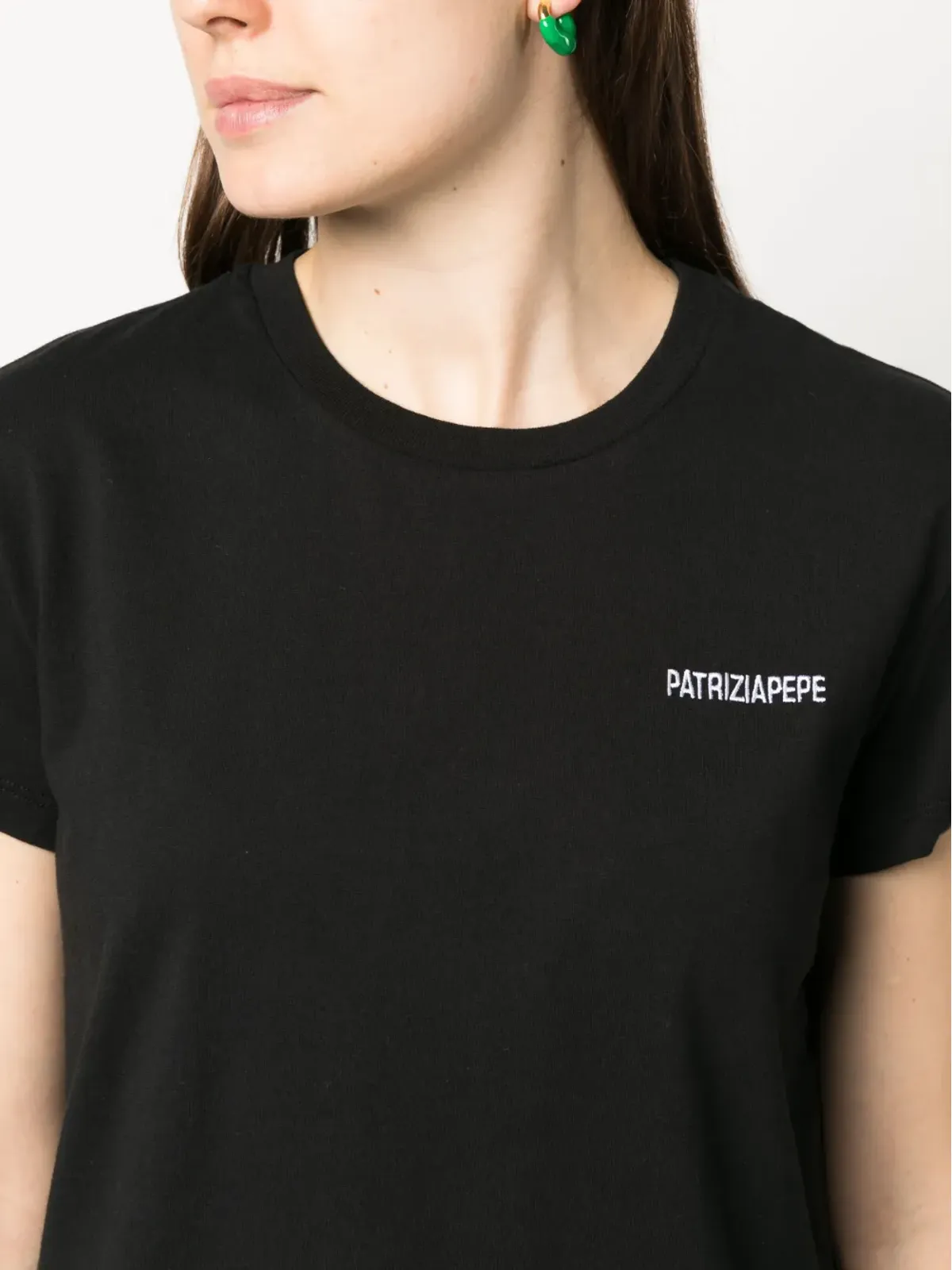 Patrizia Pepe ロゴプリント オーガニックコットン Tシャツ - ブラック - 画像5