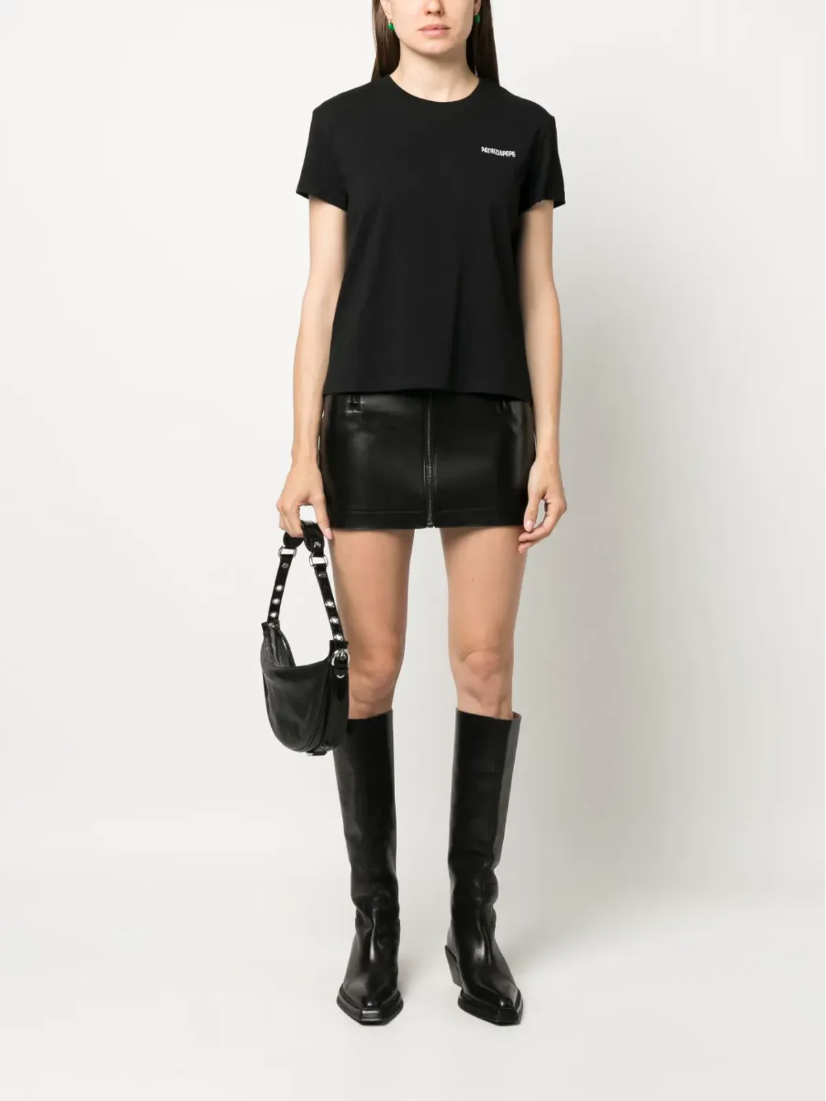 Patrizia Pepe ロゴプリント オーガニックコットン Tシャツ - ブラック - 画像2