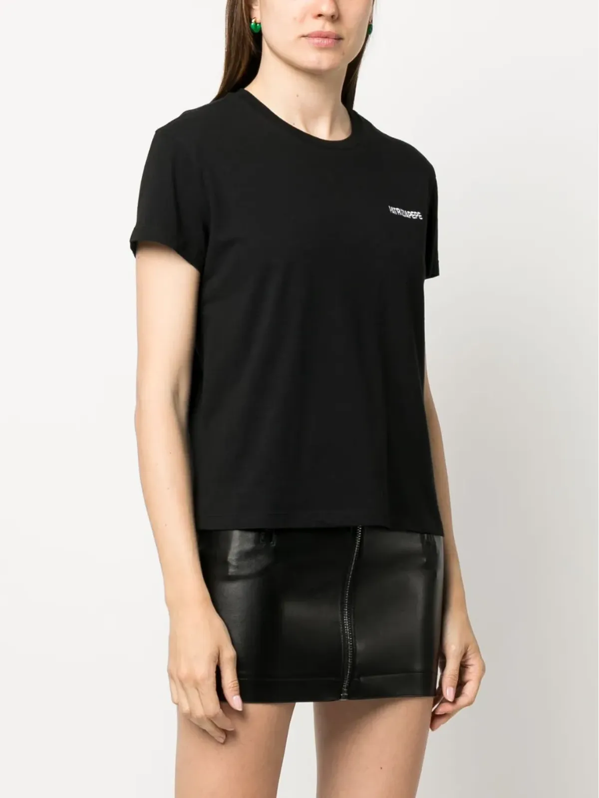 Patrizia Pepe ロゴプリント オーガニックコットン Tシャツ - ブラック - 画像3