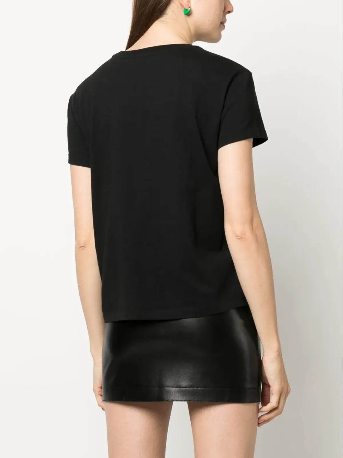 Patrizia Pepe ロゴプリント オーガニックコットン Tシャツ - ブラック - 画像4