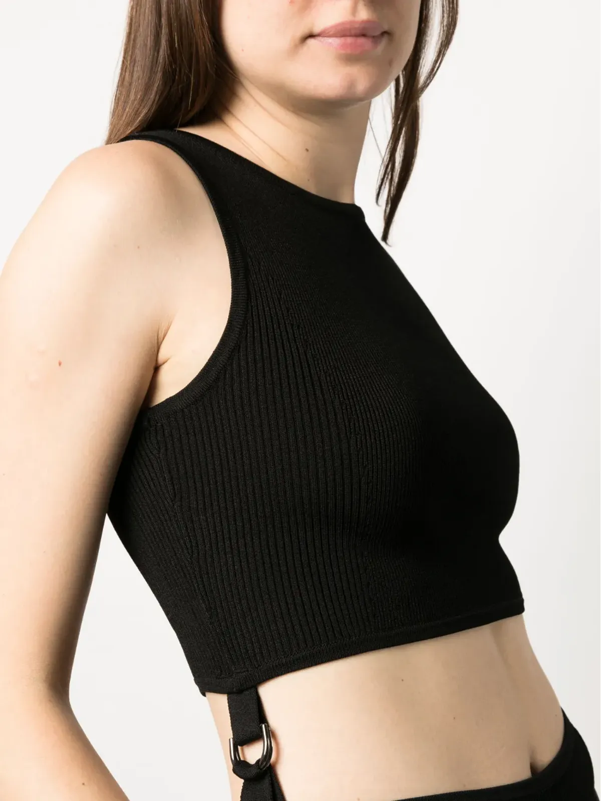 Patrizia Pepe ribbed-knit sleeveless bodysuit - Black - 画像5