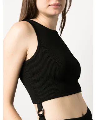 Patrizia Pepe ribbed-knit sleeveless bodysuit - Black - サムネイル5
