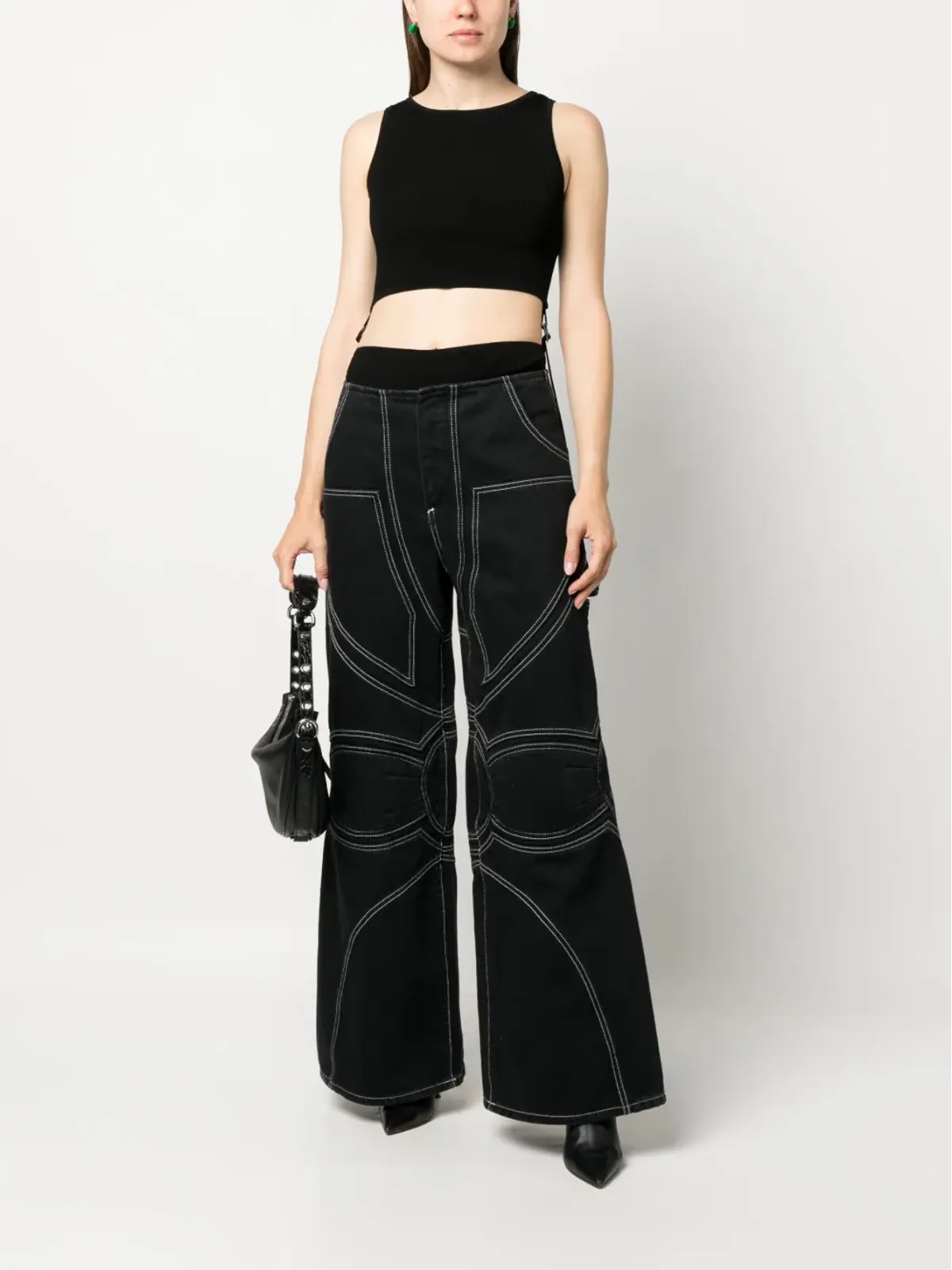Patrizia Pepe ribbed-knit sleeveless bodysuit - Black - 画像2
