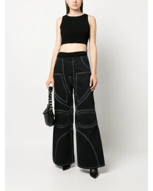 Patrizia Pepe ribbed-knit sleeveless bodysuit - Black - サムネイル2