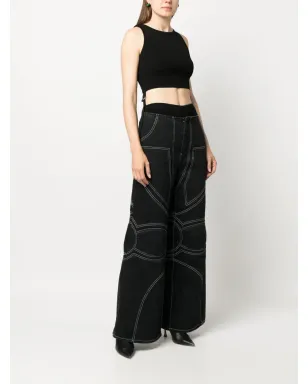 Patrizia Pepe ribbed-knit sleeveless bodysuit - Black - サムネイル3