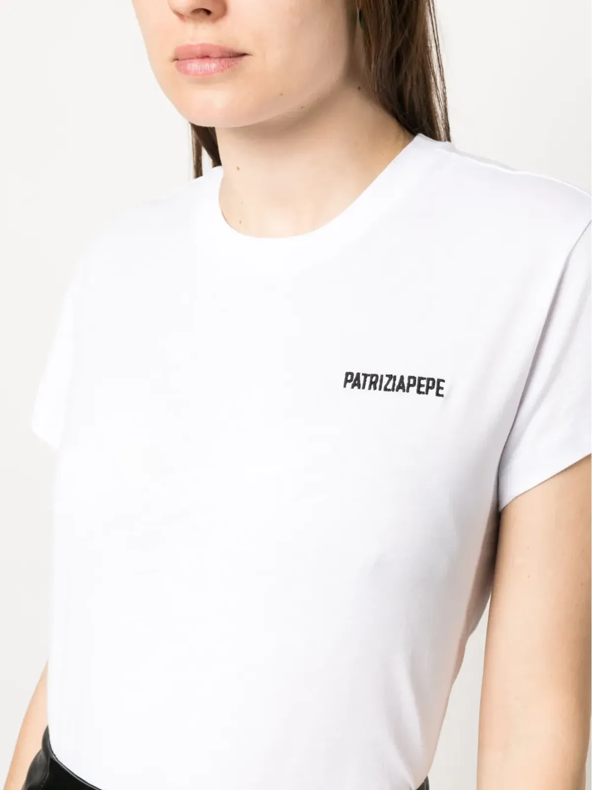Patrizia Pepe ロゴ刺繍コットンTシャツ - 画像5
