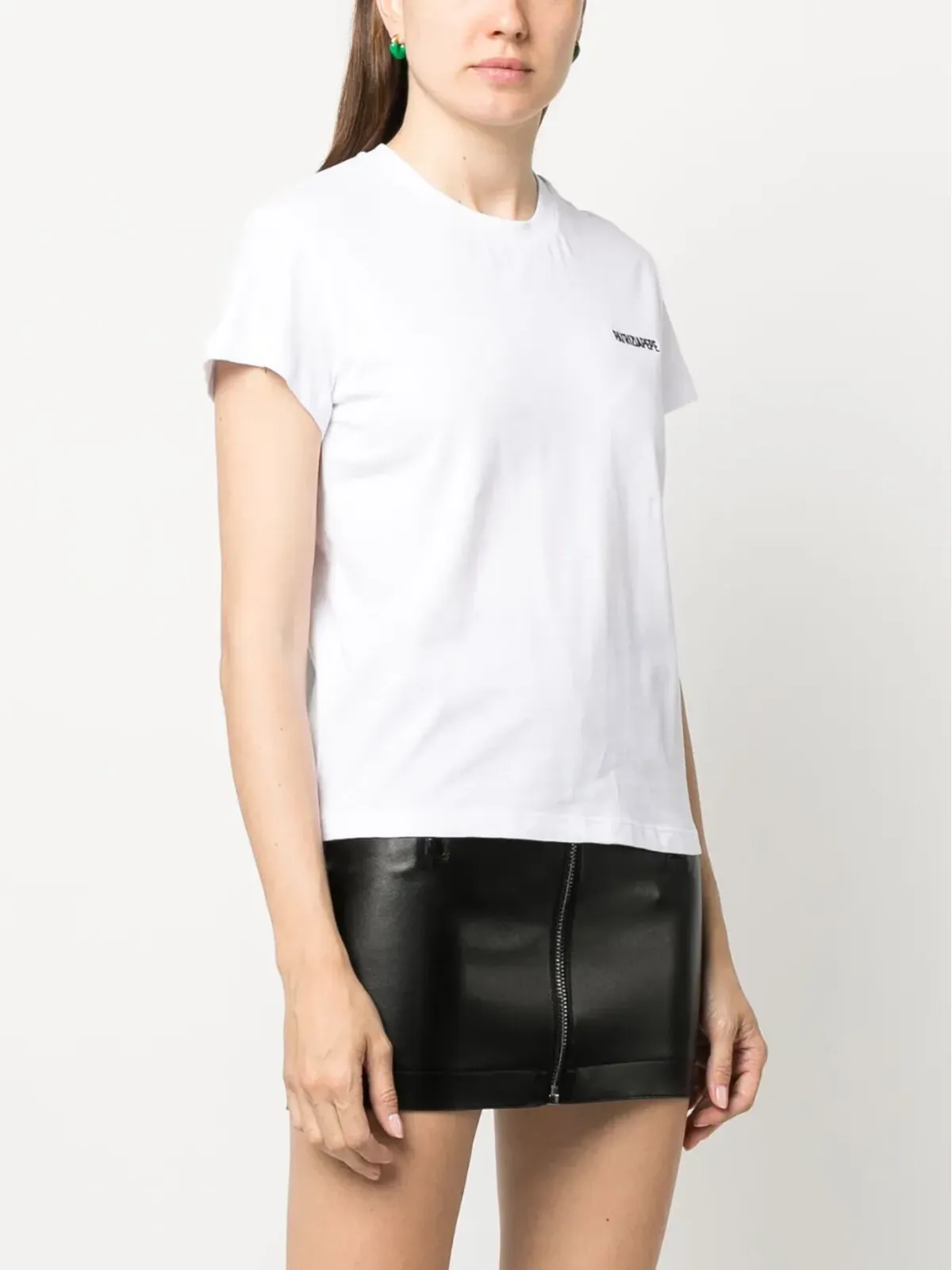 Patrizia Pepe ロゴ刺繍コットンTシャツ - 画像3