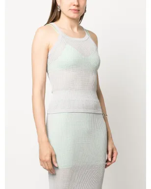 Patrizia Pepe ノースリーブ メッシュ タンクトップ - グレー - サムネイル3