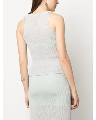 Patrizia Pepe ノースリーブ メッシュ タンクトップ - グレー - サムネイル4
