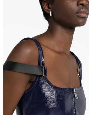 Courrèges ストラップ付きハイシャイン ミニドレス - サムネイル3