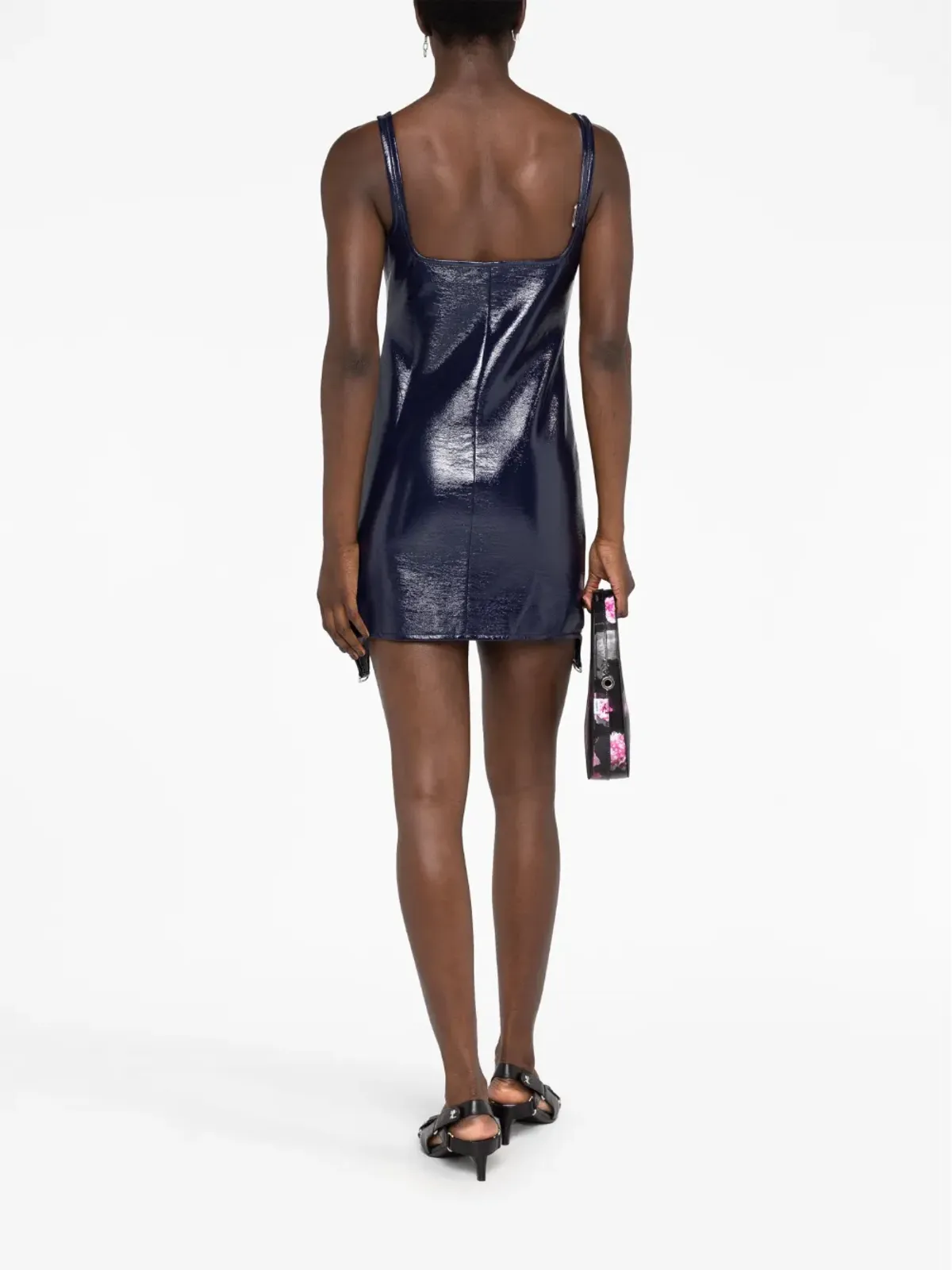 Courrèges ストラップ付きハイシャイン ミニドレス - 画像4