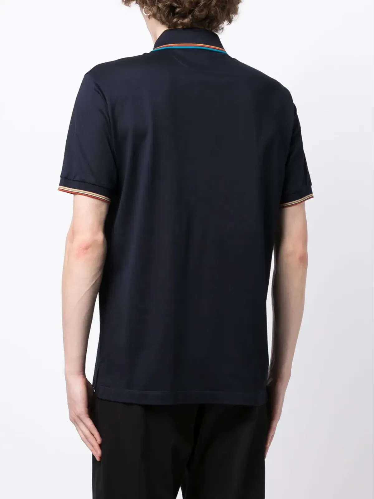 Paul Smith レインボーストライプディテール コットン ポロシャツ - 画像4