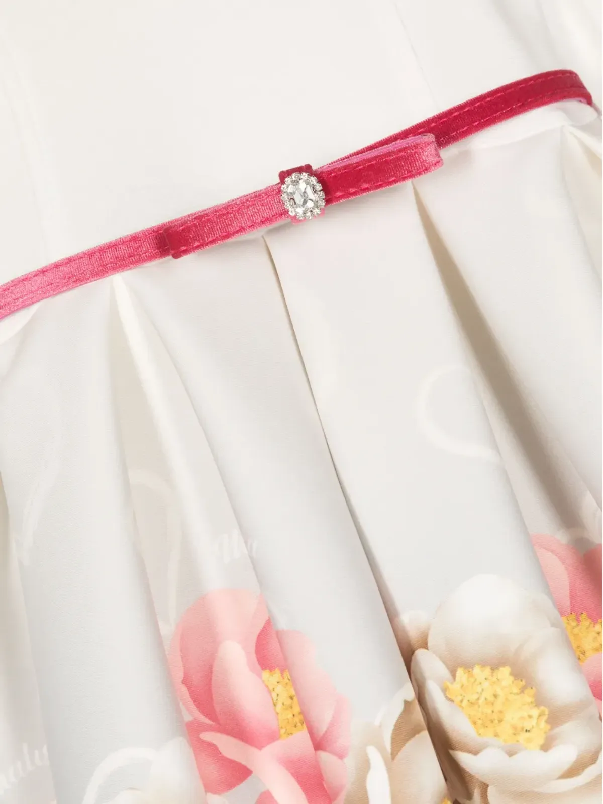Monnalisa 花柄プリント ベルト付きドレス - 画像3